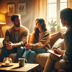 DALL·E-2025-01-30-15.01.48-A-warm-and-intimate-scene-of-a-couple-sitting-together-on-a-cozy-couch-engaged-in-a-deep-and-heartfelt-conversation-with-a-caring-therapist.-The-coup